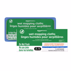 Amazon Basics Wet Mopping Cloth Refills 24 Count (Fits Swiffer Sweeper Mop Heads)