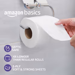 Amazon Basics Soft and Strong 2-Ply Toilet Paper  6 Ultra Rolls = 24 Regular Rolls  Unscented  340 Sheet (6 Rolls)