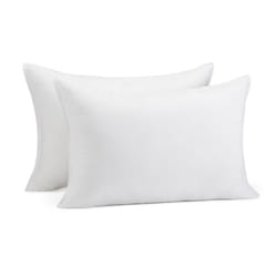 Amazon Basics Down Alternative Pillows  Soft Density for Stomach and Back Sleepers  Queen - Pack of 2  White  30 in L x 20 in W