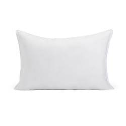 Amazon Basics Down Alternative Bed Pillow  Medium Density for Back and Side Sleepers  Queen - Pack of 2  White  30 in L x 20 in W