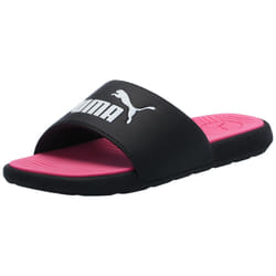 PUMA Cool Cat Sandal Slides Sandal Slides  Black White-Knockout Pink  11 US Unisex Little Kid