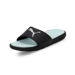 PUMA Women's Cool CAT 2.0 Sport WNS Slide Sandal  Black Silver-Fair Aqua  7