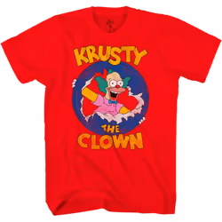 The Simpsons Mens Short Sleeve T-Shirt - Krusty The Clown (Red X-Larg