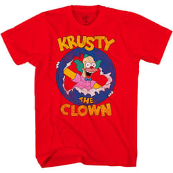The Simpsons Mens Short Sleeve T-Shirt - Krusty The Clown (Red  X-Larg