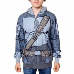 STAR WARS Mandalorian Costume Hoodie SweatshirtLG  Charcoal
