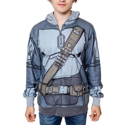 STAR WARS Mandalorian Costume Hoodie SweatshirtLG  Charcoal