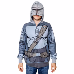 STAR WARS Mandalorian Costume Hoodie SweatshirtLG  Charcoal