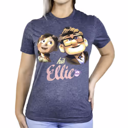 Disney Up His Ellie Couples T-Shirt(Heather Navy Medium)