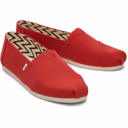 ) TOMS Alpargata 100% Cotton Men's Red Espadrilles - Red, 8 (Adults'