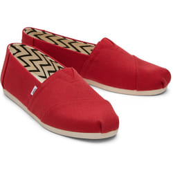 ) TOMS Alpargata 100% Cotton Men's Red Espadrilles - Red, 8 (Adults'