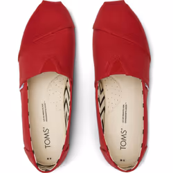 ) TOMS Alpargata 100% Cotton Men's Red Espadrilles - Red, 8 (Adults'