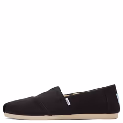 TOMS Womens Alpargata Recycled cotton canvas Slip On Sneaker Black Recycled cotton canvas