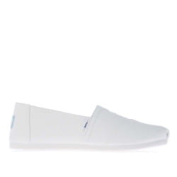 Womens Toms Recycled Cotton Canvas Alpargata Espadrille Pumps in white. - UK 5