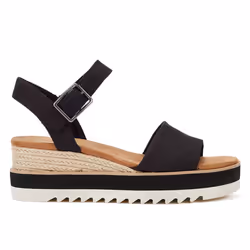 ) TOMS Diana Canvas Wedge Women's Black Sandals - Black, 8 (Adults'