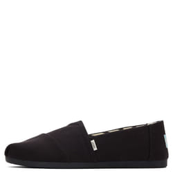 TOMS Womens  Alpargata Recycled Slip-On - Wide Width Solid Black 10 W