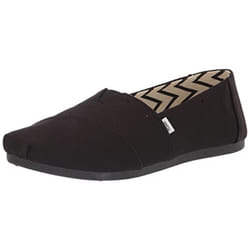 TOMS Womens, Alpargata Recycled Slip-On - Wide Width Solid Black 8 W