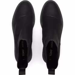 ) TOMS Charlie Leather Women's Black Boots - Black, 4 (Adults'