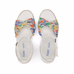 ) TOMS Marisela Polyester Women's White Wedges - White, 8 (Adults'