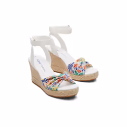 ) TOMS Marisela Polyester Women's White Wedges - White, 7 (Adults'