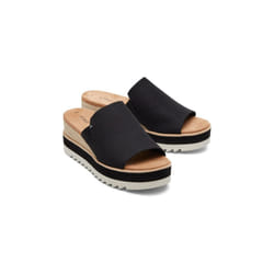 ) TOMS Diana Mule Polyester Women's Black Wedges - Black, 4 (Adults'