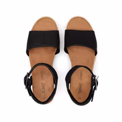 ) TOMS Diana Leather Women's Black Wedges - Black, 5 (Adults'