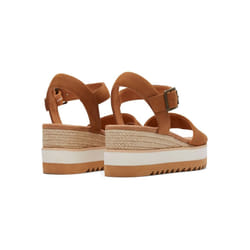 ) TOMS Diana Leather Women's Tan Wedges - Brown, 4 (Adults'