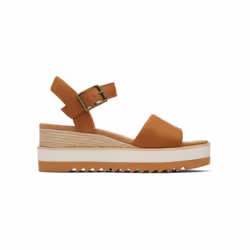 ) TOMS Diana Leather Women's Tan Wedges - Brown, 7 (Adults' - Additional view 4