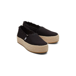 ) TOMS Valencia 100% Cotton Women's Black Espadrilles - Black, 8 (Adults'