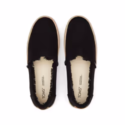 ) TOMS Valencia 100% Cotton Women's Black Espadrilles - Black, 7 (Adults'