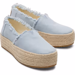 ) TOMS Valencia 100% Cotton Women's Pastel Blue Espadrilles - Blue, 8 (Adults'