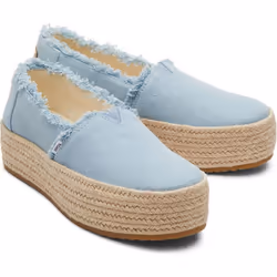 ) TOMS Valencia 100% Cotton Women's Pastel Blue Espadrilles - Blue, 7 (Adults'