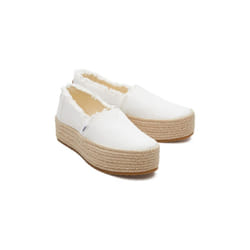 ) TOMS Valencia 100% Cotton Women's White Espadrilles - White, 4 (Adults'