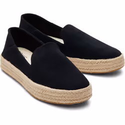) TOMS Carolina 100% Cow Women's Black Espadrilles - Black, 8 (Adults'
