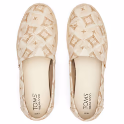 ) TOMS Alpargata Rope 2.0 Polyester Women's Natural Geo Espadrilles - White, 8 (Adults'