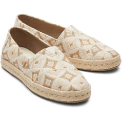 ) TOMS Alpargata Rope 2.0 Polyester Women's Natural Geo Espadrilles - White, 6 (Adults'