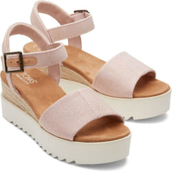 ) TOMS Diana Nylon Women's Ballet Pink Wedges - Pink, 7 (Adults'