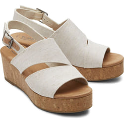 ) TOMS Claudine Nylon Women's Natural Wedges - Grey, 8 (Adults'