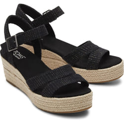 ) TOMS Audrey Textile Women's Black Wedges - Black, 8 (Adults'