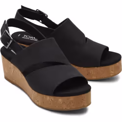 ) TOMS Claudine Nylon Women's Black Wedges - Black, 7 (Adults'