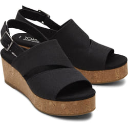 ) TOMS Claudine Nylon Women's Black Wedges - Black, 7 (Adults'