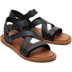 ) TOMS Sloane 100% Cow Women's Black Sandals - Black, 4 (Adults'