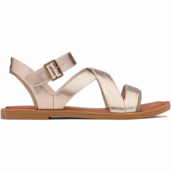 ) TOMS Sloane 100% Cow Women's Light Gold Wedges - Gold, 7 (Adults'