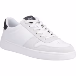 ) TOMS TRVL Lite Court Leather Men's White/Black Trainers - White, 11 (Adults'