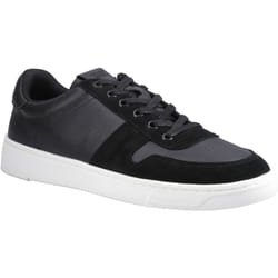 ) TOMS TRVL Lite Court Leather Men's Black Trainers - Black, 12 (Adults'