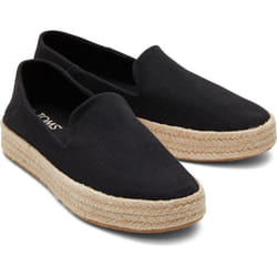 ) TOMS Carolina 100% Cotton Women's Black Espadrilles - Black, 8 (Adults'