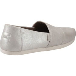 ) TOMS Alpargata with Cloudbound Leather Women's Silver Espadrilles - Silver, 8 (Adults'
