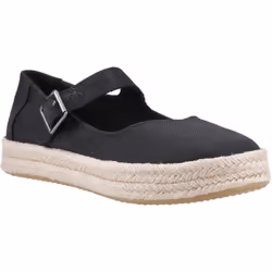 ) TOMS Carolina Mary Jane Polyester Women's Black Espadrilles - Black, 7 (Adults'