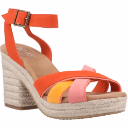 ) TOMS Majorca Strappy Leather Women's Flame Sandals - Red, 4 (Adults'