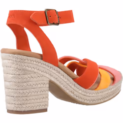 ) TOMS Majorca Strappy Leather Women's Flame Sandals - Red, 7 (Adults'