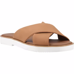 ) TOMS Mae Crossover Leather Women's Brown Sandals - Brown, 8 (Adults'